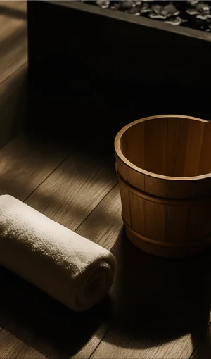 Recovery lounge sauna and cold plunge